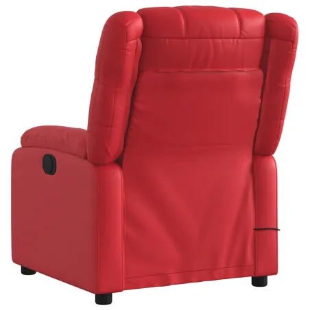 Fauteuil de massage inclinable électrique rouge similicuir