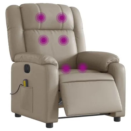 Fauteuil de massage inclinable électrique cappuccino similicuir