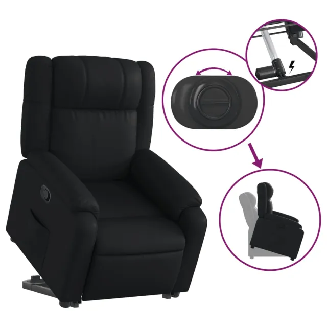 Fauteuil inclinable Noir Similicuir