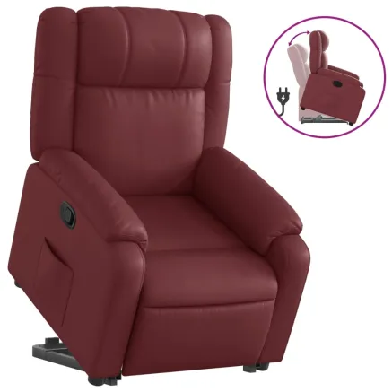 Fauteuil inclinable Rouge bordeaux Similicuir 2