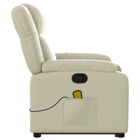 Fauteuil inclinable de massage Crème Similicuir