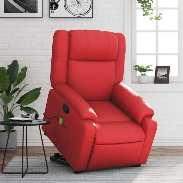 Fauteuil inclinable de massage Rouge Similicuir