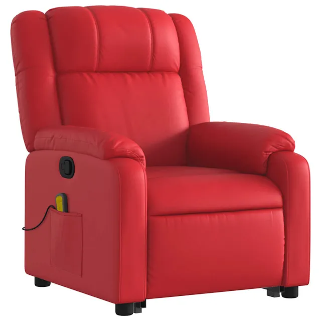 Fauteuil inclinable de massage Rouge Similicuir