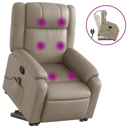Fauteuil inclinable de massage Cappuccino Similicuir 2