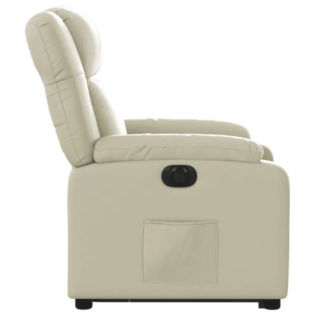 Fauteuil inclinable électrique crème similicuir