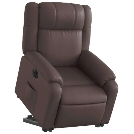 Fauteuil inclinable électrique marron similicuir