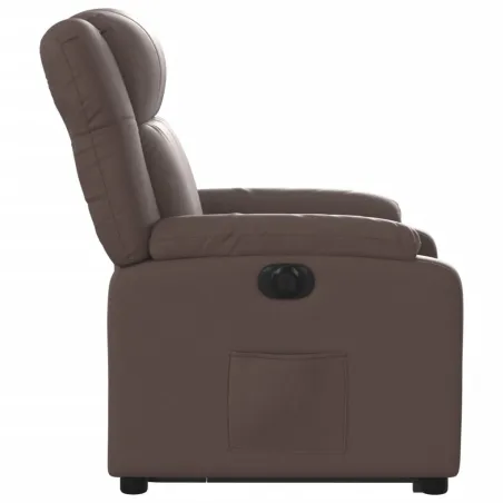 Fauteuil inclinable électrique marron similicuir
