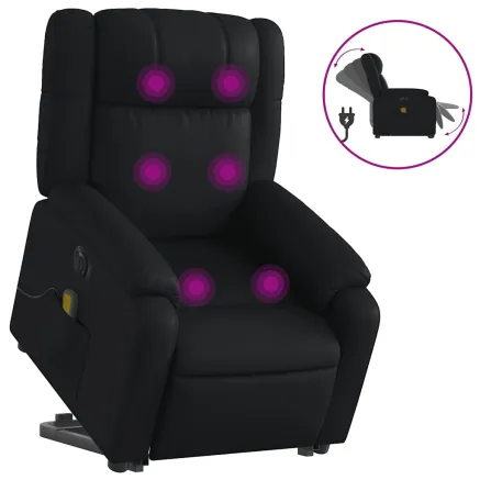 Fauteuil inclinable de massage électrique noir similicuir 2