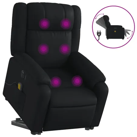 Fauteuil inclinable de massage électrique noir similicuir