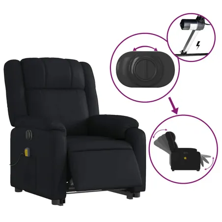 Fauteuil inclinable de massage électrique noir similicuir