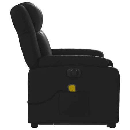Fauteuil inclinable de massage électrique noir similicuir