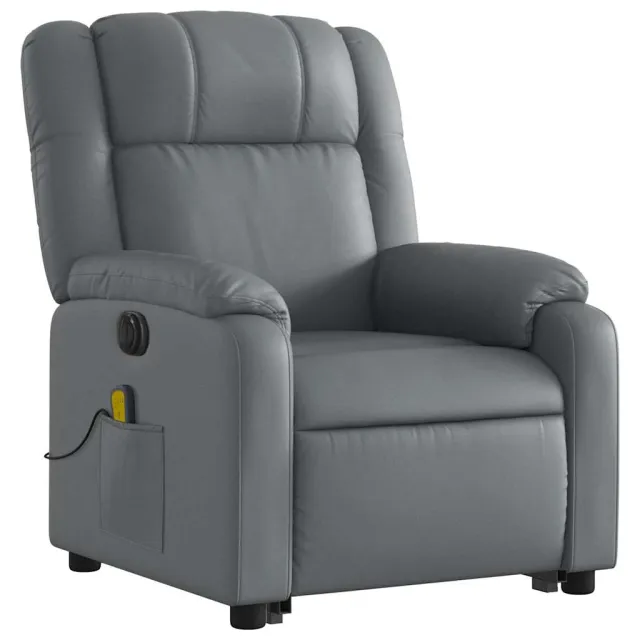 Fauteuil inclinable de massage électrique gris similicuir