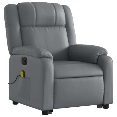 Fauteuil inclinable de massage électrique gris similicuir