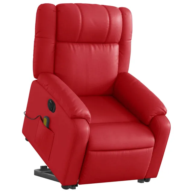 Fauteuil inclinable de massage électrique rouge similicuir