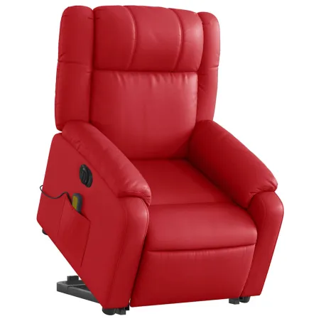 Fauteuil inclinable de massage électrique rouge similicuir