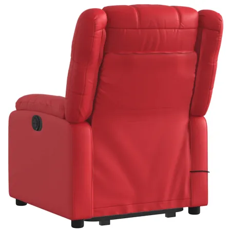 Fauteuil inclinable de massage électrique rouge similicuir