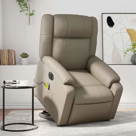 Fauteuil inclinable de massage électrique cappuccino similicuir
