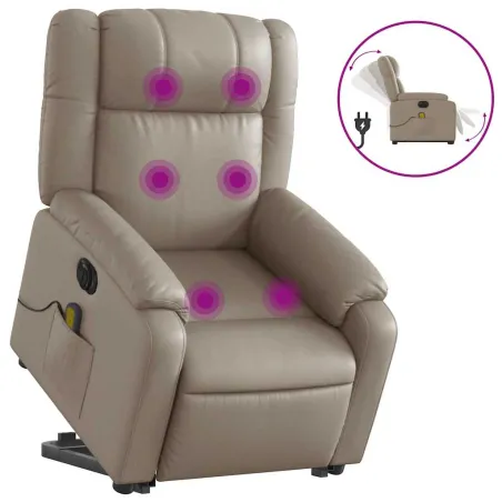 Fauteuil inclinable de massage électrique cappuccino similicuir