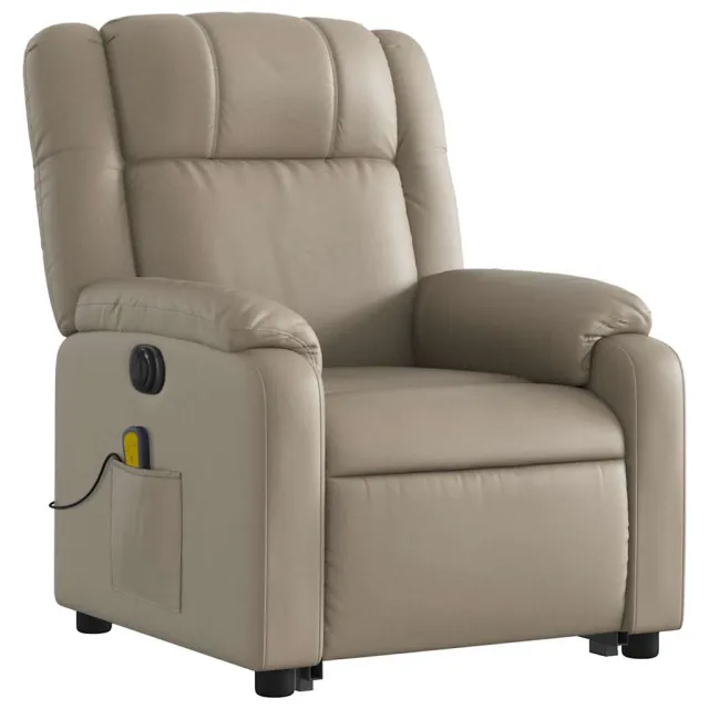 Fauteuil inclinable de massage électrique cappuccino similicuir