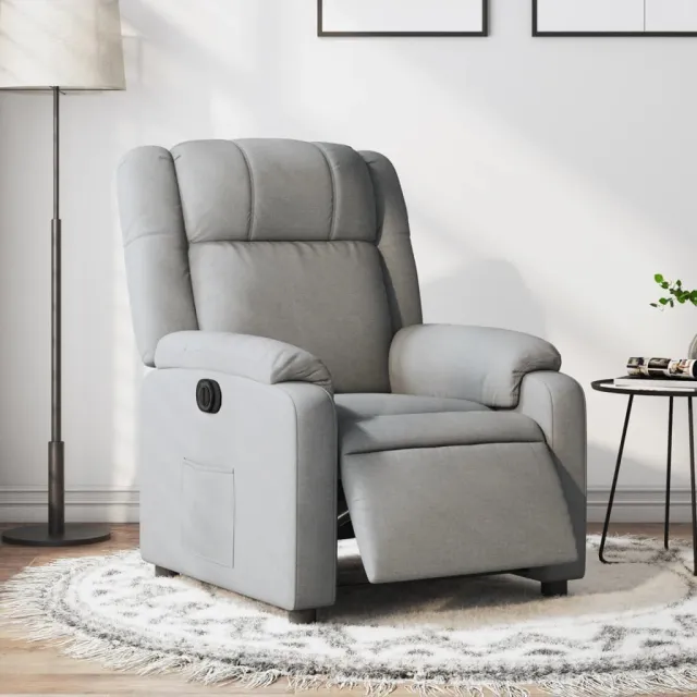 Fauteuil inclinable électrique Gris clair Tissu