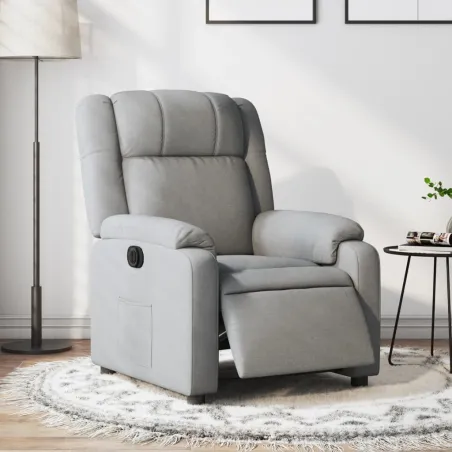 Fauteuil inclinable électrique Gris clair Tissu