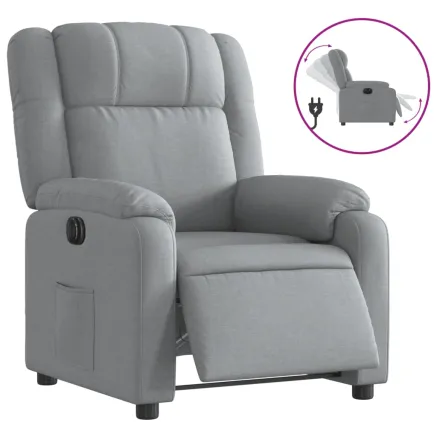 Fauteuil inclinable électrique Gris clair Tissu 2