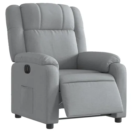 Fauteuil inclinable électrique Gris clair Tissu