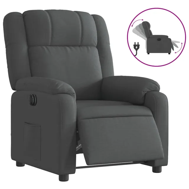 Fauteuil inclinable électrique Gris foncé Tissu