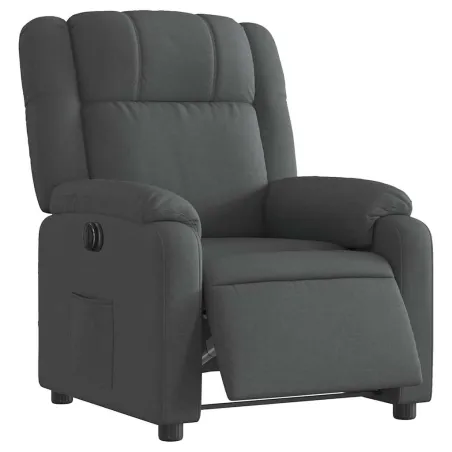 Fauteuil inclinable électrique Gris foncé Tissu