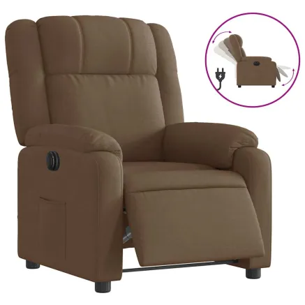 Fauteuil inclinable électrique Marron Tissu 2