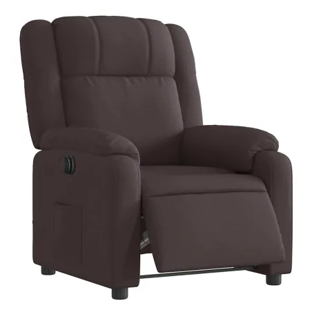 Fauteuil inclinable électrique Marron foncé Tissu
