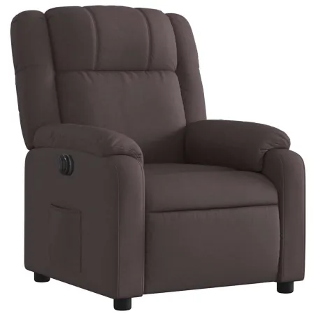 Fauteuil inclinable électrique Marron foncé Tissu