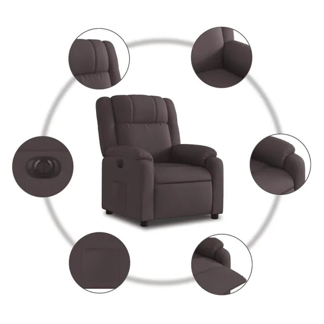 Fauteuil inclinable électrique Marron foncé Tissu