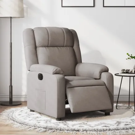 Fauteuil inclinable électrique Taupe Tissu