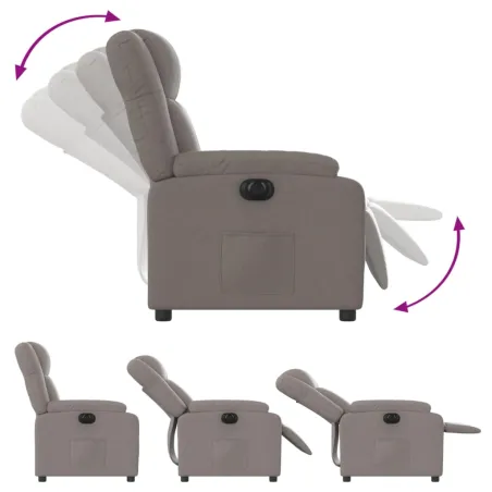 Fauteuil inclinable électrique Taupe Tissu
