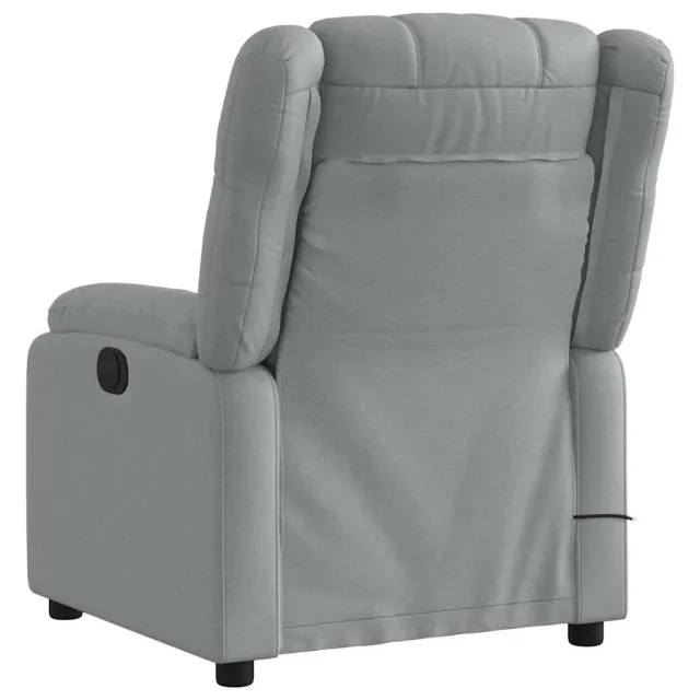 Fauteuil de massage inclinable électrique gris clair tissu
