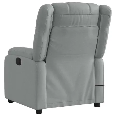 Fauteuil de massage inclinable électrique gris clair tissu