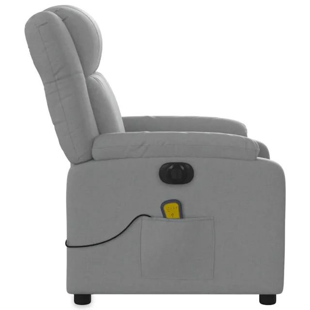 Fauteuil de massage inclinable électrique gris clair tissu
