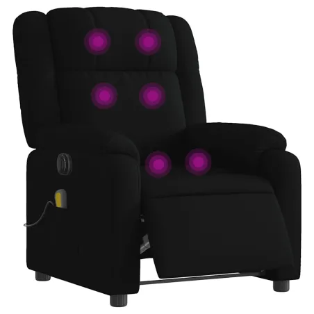 Fauteuil de massage inclinable électrique Noir Tissu