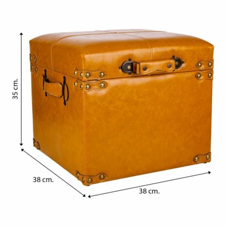 Stool Alexandra House Living Yellow Polyurethane MDF Wood 38 x 35 x 38