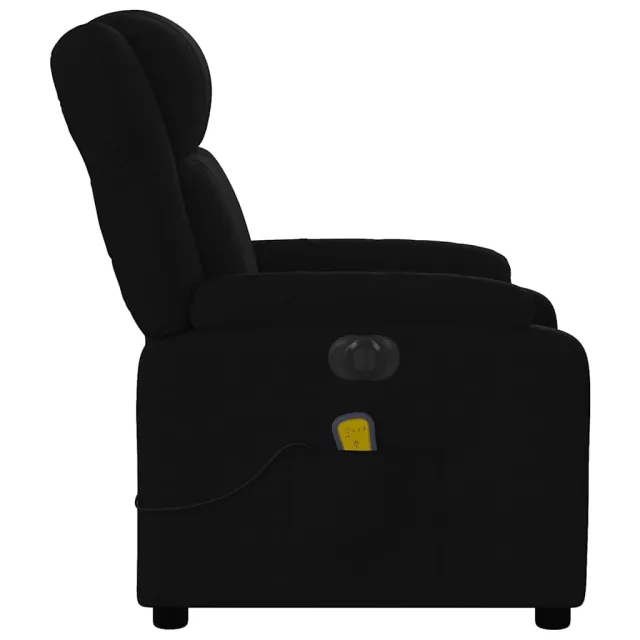 Fauteuil de massage inclinable électrique Noir Tissu