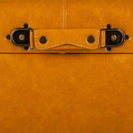 Stool Alexandra House Living Yellow Polyurethane MDF Wood 38 x 35 x 38