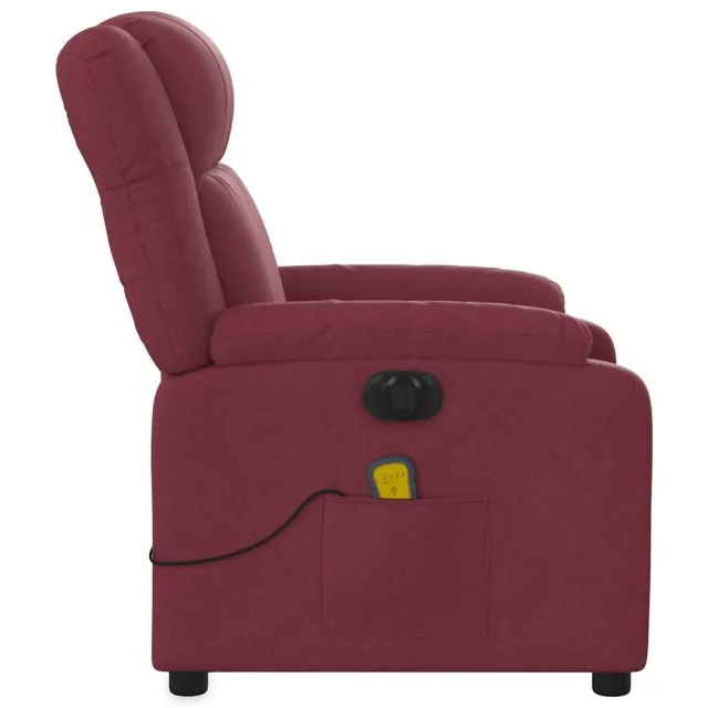 Fauteuil de massage inclinable électrique Rouge bordeaux Tissu