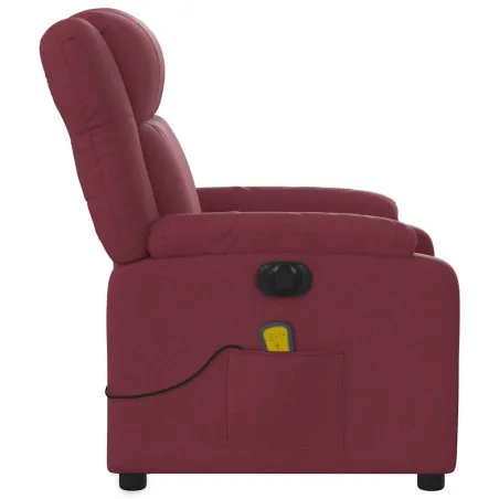 Fauteuil de massage inclinable électrique Rouge bordeaux Tissu