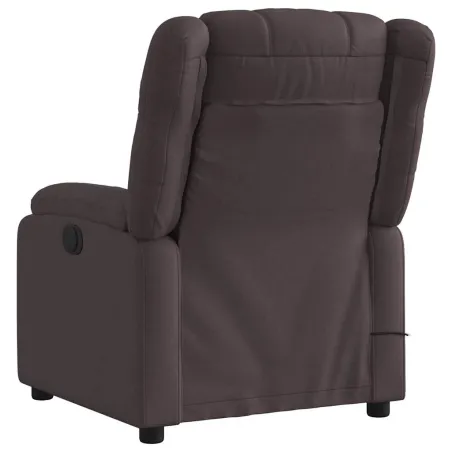 Fauteuil de massage inclinable électrique Marron foncé Tissu