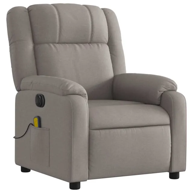 Fauteuil de massage inclinable électrique Taupe Tissu