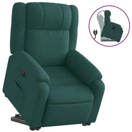 Fauteuil inclinable vert foncé tissu 2