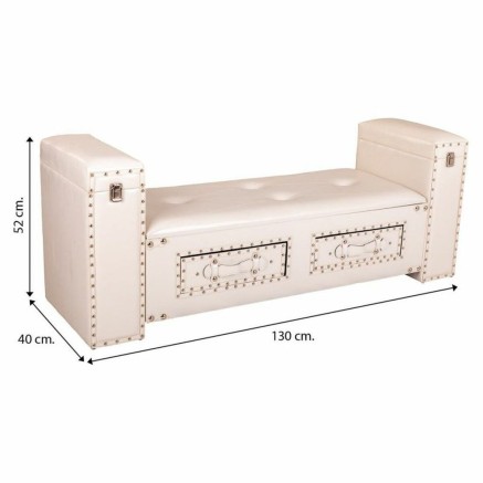 Hocker Alexandra House Living Weiß Polyurethan Holz MDF 40 x 52 x 130 2