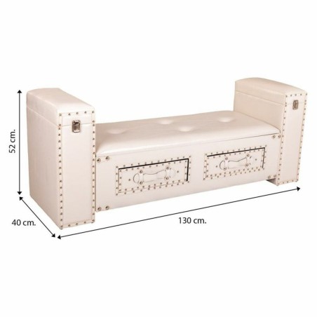 Bench Alexandra House Living White Polyurethane MDF Wood 40 x 52 x 130