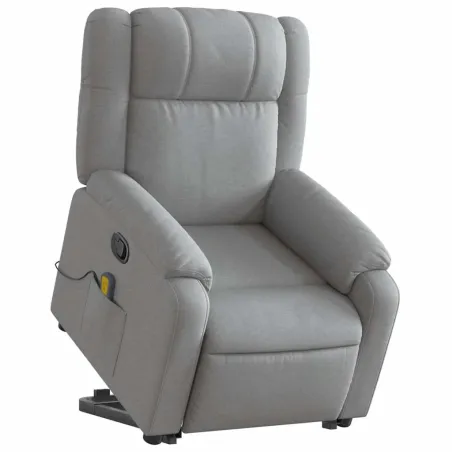 Fauteuil de massage inclinable Gris clair Tissu